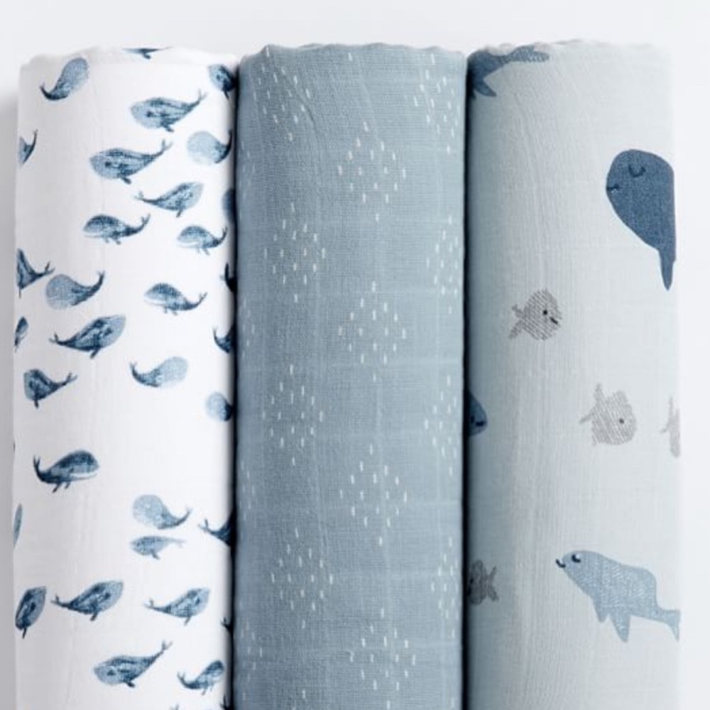 Jack Nautical Organic Muslin Swaddle Set of 3